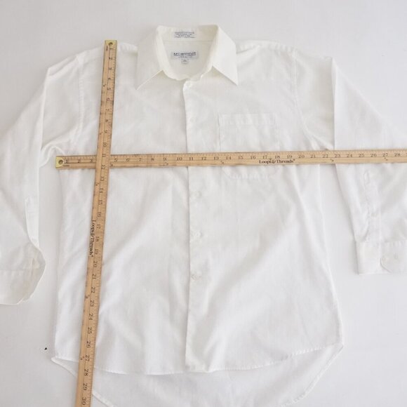 Vtg Givenchy White Cross Pattern Cotton Blend Button Down Dress Shirt 15.5 32/33 - Picture 3 of 11